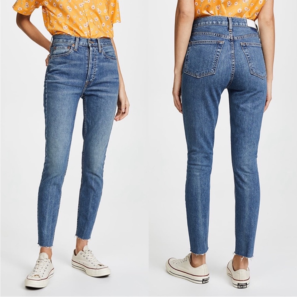 Re/Done Originals High Rise Ankle Crop Jeans